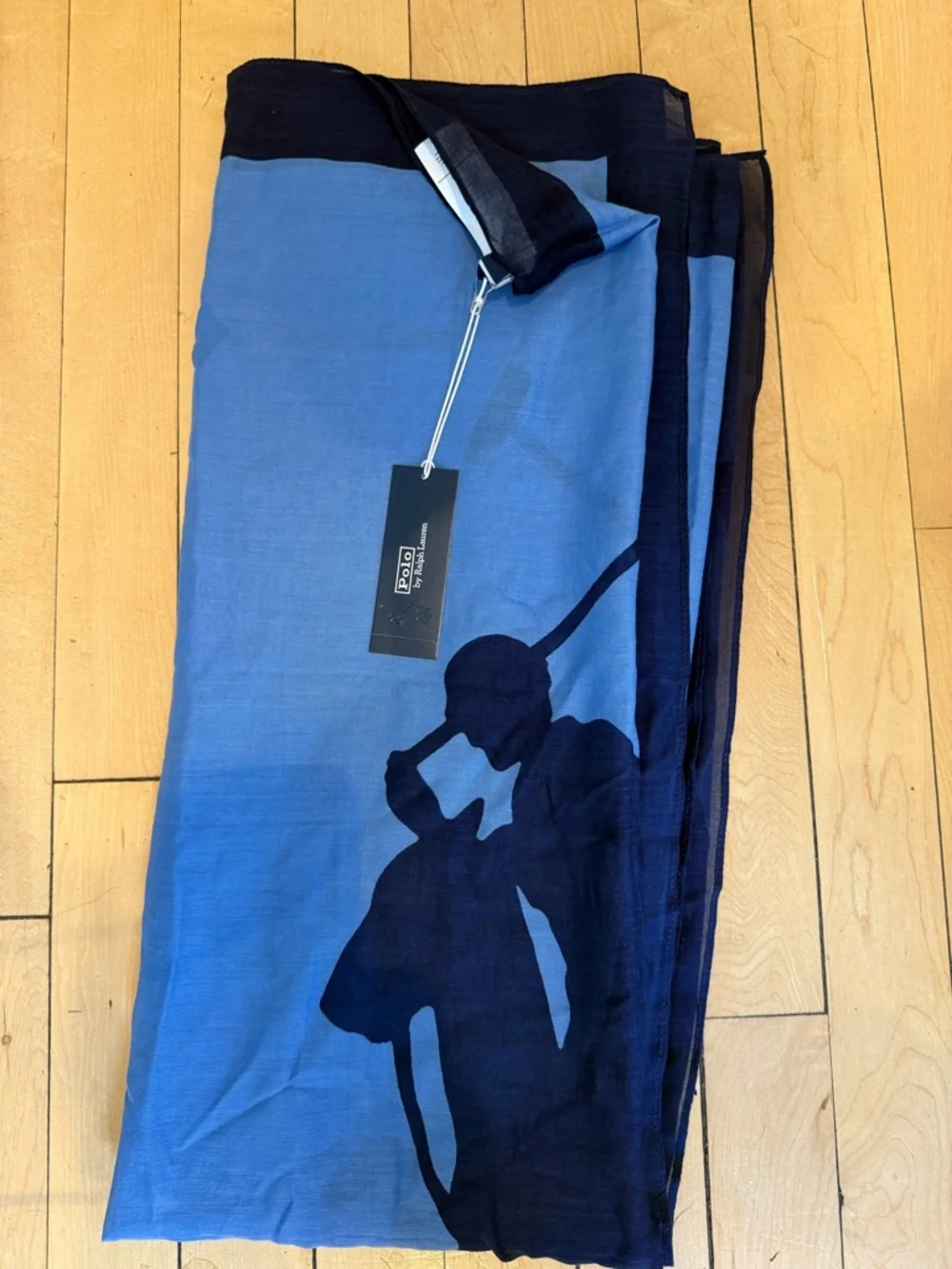 RALPH LAUREN Blue Long Pareo Sarong Swim coverup wrap one size NWT - Picture 5 of 7